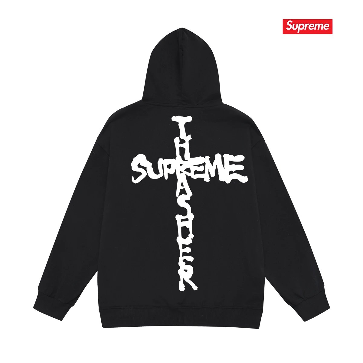 Supreme 39FW WEEK6 Cross Hoodie Black White - Cnfans - $23.87